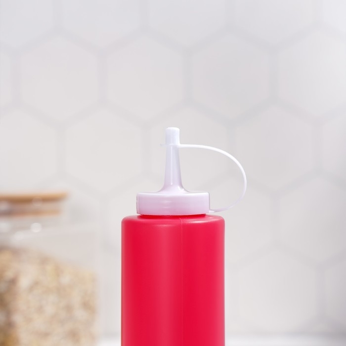 Ёмкость для соуса Доляна, 300 мл, 6&times;19 см, цвет красный