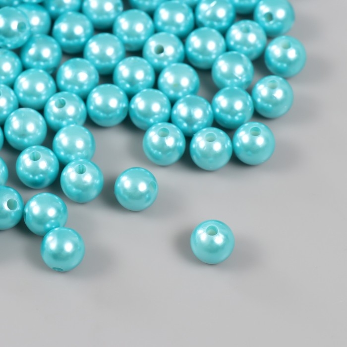 Набор бусин "Жемчуг" d 10 мм, 250 гр, бирюзовый
