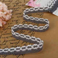 Кружево вязаное, 20 мм × 2,7 ± 0,5 м, цвет белый/серый Кружево вязаное, 20 мм × 2,7 ± 0,5 м, цвет белый/серый