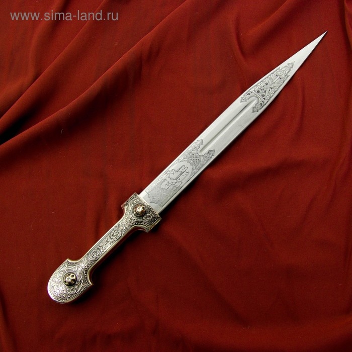 Кинжал кавказский, сувенирный Кинжал кавказский, сувенирный "Ирбис №1" наборный-кожа/мельхиор