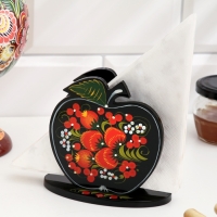 Салфетница &laquo;Яблоко&raquo;, 7 х 12 см, хохлома