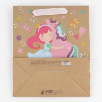 Пакет подарочный крафтовый вертикальный, упаковка, &laquo;Маленькая принцесса&raquo;, ML 23 х 27 х 11.5 см