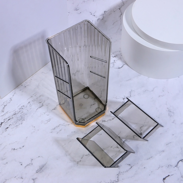 Органайзер для хранения «CALM», многоуровневый, 5 секций, 21 × 9 × 8,5 см, цвет полупрозрачный/чёрный Органайзер для хранения «CALM», многоуровневый, 5 секций, 21 × 9 × 8,5 см, цвет полупрозрачный/чёрный