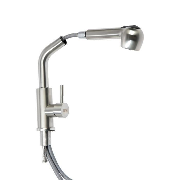 Смеситель для раковины ZEIN Z89, выдвижной излив, картридж 35 мм, нержавеющая сталь, сатин Смеситель для раковины ZEIN Z89, выдвижной излив, картридж 35 мм, нержавеющая сталь, сатин