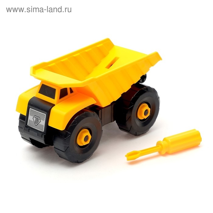 Конструктор винтовой &laquo;Строительный самосвал&raquo;, с отвёрткой, 14 деталей