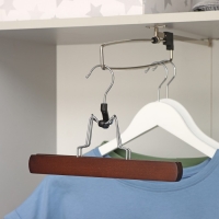 Вешалка для брюк и юбок Доляна, 25&times;16,5 см, зажим, цвет тёмное дерево