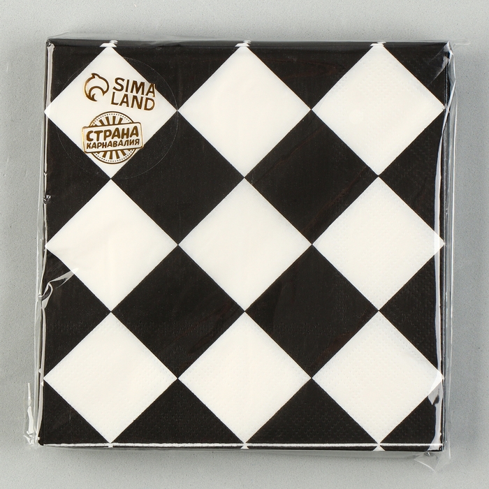 Салфетки бумажные «Чёрные ромбики» 33х33 см, набор 20 шт. Салфетки бумажные «Чёрные ромбики» 33х33 см, набор 20 шт.