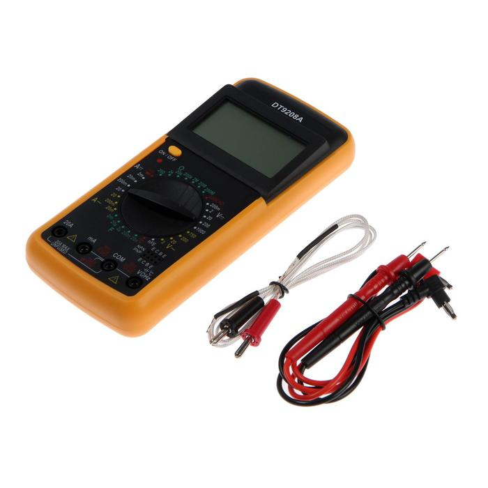 Мультиметр ТУНДРА DT-9208А, ACV/DCV, ACA/DCA, 200-200M&Omega;, 20nF-200mF, 40-400 &deg;C, 200 kHz