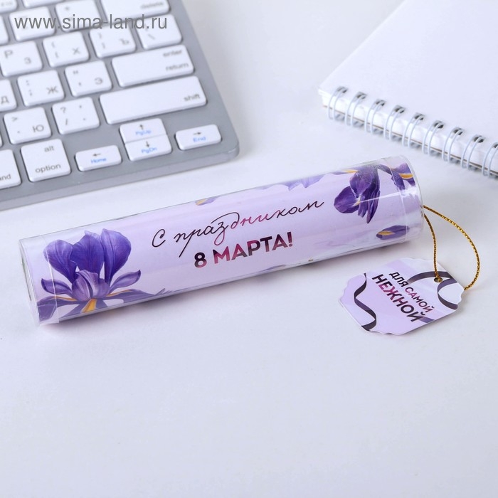 Ручка шариковая синяя паста в тубусе Ручка шариковая синяя паста в тубусе "Для самой нежной", пластик