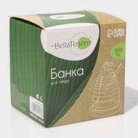 Баночка стеклянная для мёда и варенья с ложкой BellaTenero &laquo;Эко. Пчёлка&raquo;, 300 мл, 10&times;12,5 см