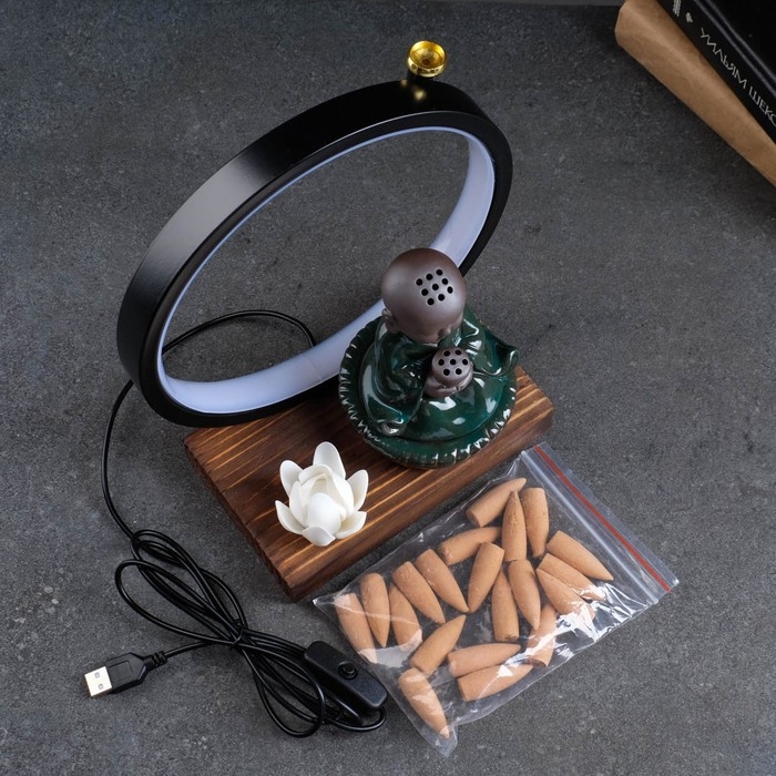 Подставка для благовоний Подставка для благовоний "Будда" 23х20см, с подсветкой USB