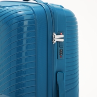 Чемодан большой 100 л (L), отдел на молнии, кодовый замок, цвет синий