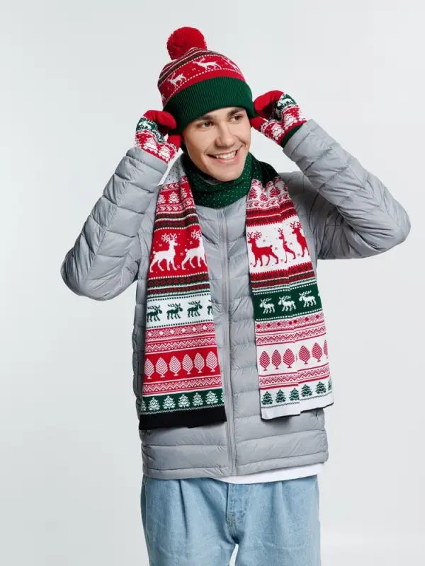 Шарф Mirakler, красный с зеленым Шарф Mirakler, красный с зеленым