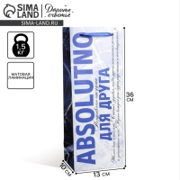 Пакет подарочный под бутылку, упаковка, «Абсолютно», 36 х 13 х 10 см Пакет подарочный под бутылку, упаковка, «Абсолютно», 36 х 13 х 10 см
