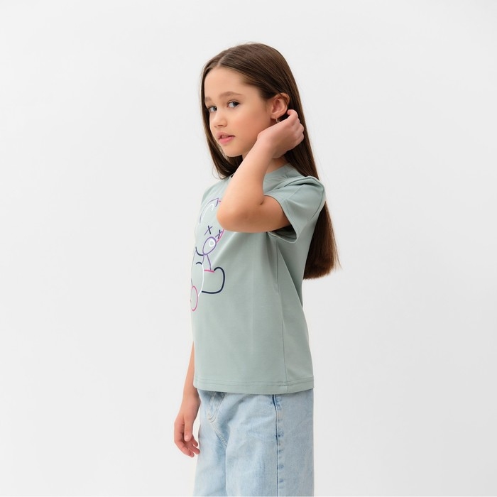 Футболка детская MINAKU "Gummy bear", цвет аквамарин, рост 116 см