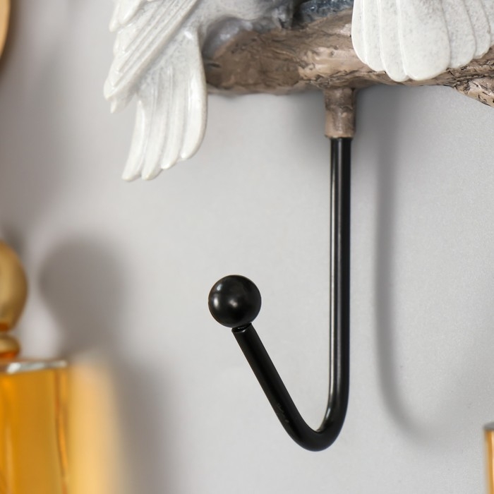 Крючок декоративный полистоун лак "Два какаду" 14,5х5,5х22см