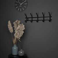 Вешалка настенная на 5 крючков &laquo;Уют 5&raquo;, цвет чёрный