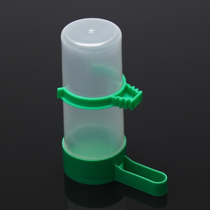 Поилка/кормушка для птиц 10,5 х 3,5 см, 90 мл, зелёная