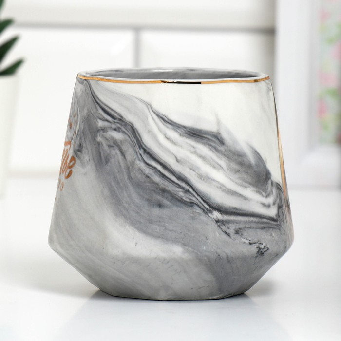 Кружка керамическая «Счастье», 350 мл, цвет серый Кружка керамическая «Счастье», 350 мл, цвет серый