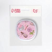 Зеркало складное &laquo;Романтика&raquo;, 7,5 &times; 7,5 см, цвет розовый