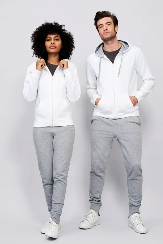 Толстовка мужская на молнии Soul Men 290 с контрастным капюшоном, белый, размер S