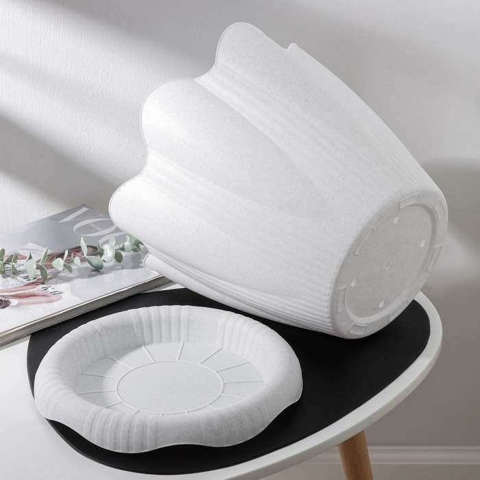 Горшок с поддоном &laquo;Эдельвейс&raquo;, 9,5 л, цвет мраморный