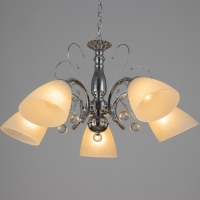 Люстра "Цинния" 5х40Вт Е27 хром 59х59х92(52)см Люстра "Цинния" 5х40Вт Е27 хром 59х59х92(52)см