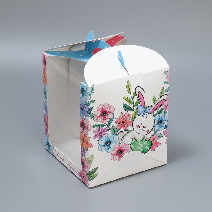 Коробка под маленький торт, кондитерская упаковка, &laquo;Светлой Пасхи!&raquo;, 15 х 15 х 18 см
