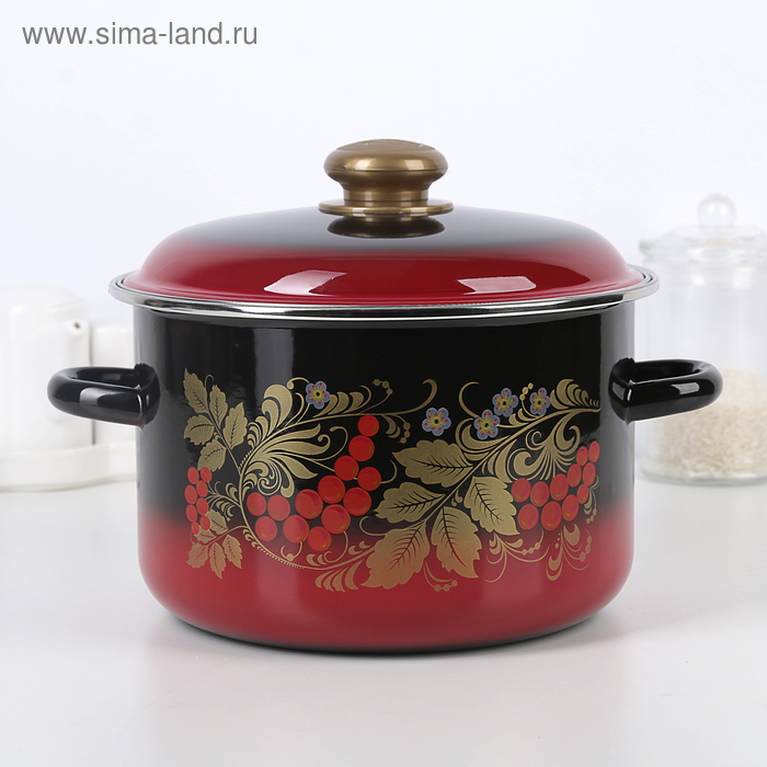 Кастрюля эмалированная «Рябинушка», 4 л, индукция Кастрюля эмалированная «Рябинушка», 4 л, индукция