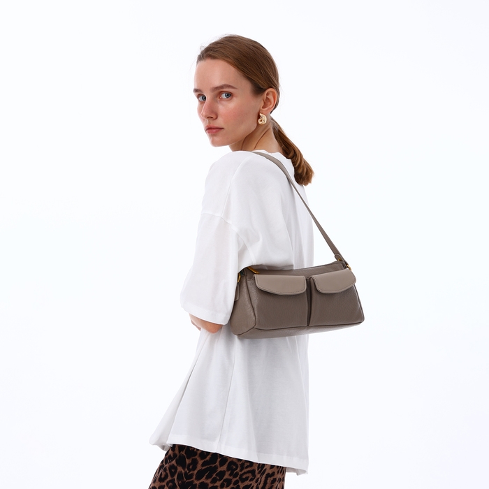 Сумка женская TEXTURA, средний размер, цвет бежево-серый Сумка женская TEXTURA, средний размер, цвет бежево-серый