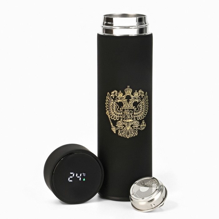 Термос, 500 мл, Basic Термос, 500 мл, Basic "Мастер К. Герб", с ситом, с датчиком температуры, сохраняет тепло 10ч