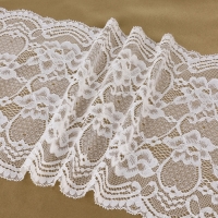 Кружевная эластичная ткань, 220 мм &times; 2,7 &plusmn; 0,5 м, цвет белый
