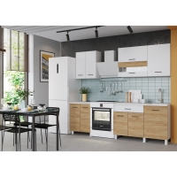 Кухонный гарнитур Тренд 1800, Белый/Белый/Дуб золотой Кухонный гарнитур Тренд 1800, Белый/Белый/Дуб золотой