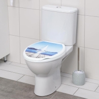 Сиденье для унитаза с крышкой Росспласт &laquo;Декор. Яхта&raquo;, 44,5 х 37,5 см, белое