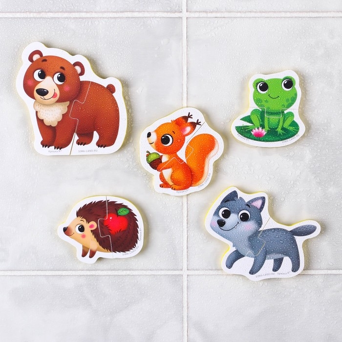 Мягкий пазл для малышей &laquo;Лесные зверята&raquo;, 5 пазлов, Крошка Я