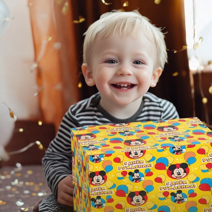 Набор упаковочной бумаги, 70 х 100 см, 3 листа, Тачки, Принцессы, Микки Маус