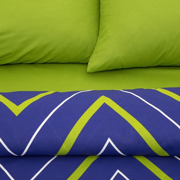 Постельное бельё Этель евро &laquo;Зелёно-синие зигзаги&raquo; 200х217, 240*220, 70х70-2 шт