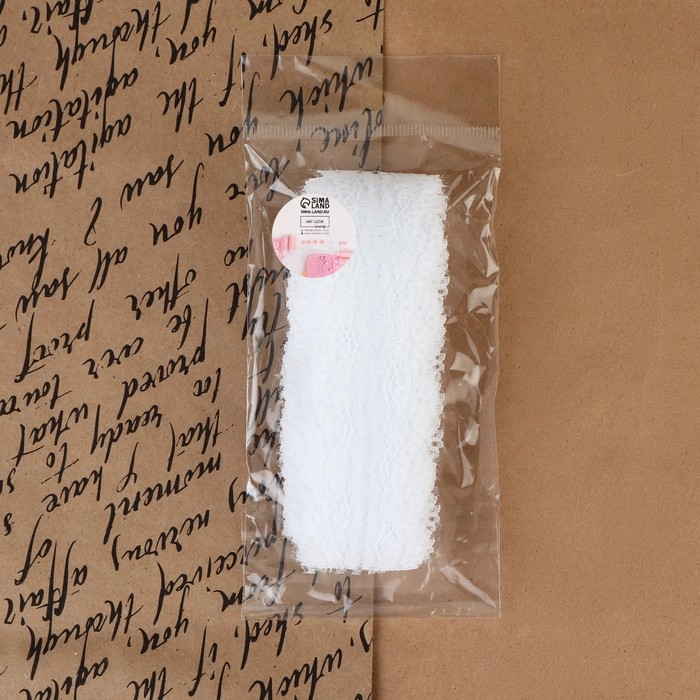 Кружево капроновое, 35 мм &times; 10 &plusmn; 1 м, цвет белый