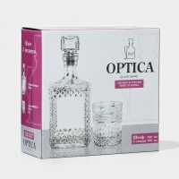 Набор штоф «Оптика», 500 мл, стакан «Крист», 350 мл, 4 шт, МИКС Набор штоф «Оптика», 500 мл, стакан «Крист», 350 мл, 4 шт, МИКС