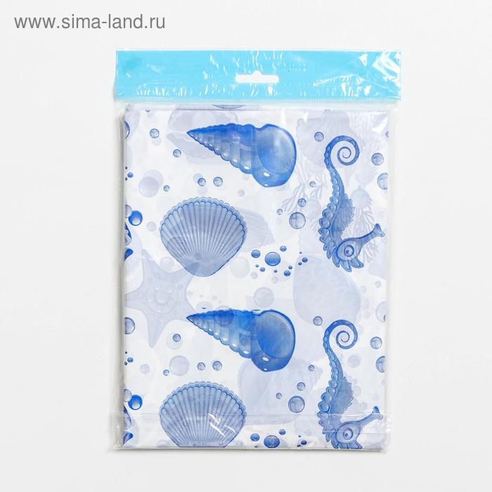 Штора для ванной «Ракушки», 180×180 см, цвет белый Штора для ванной «Ракушки», 180×180 см, цвет белый