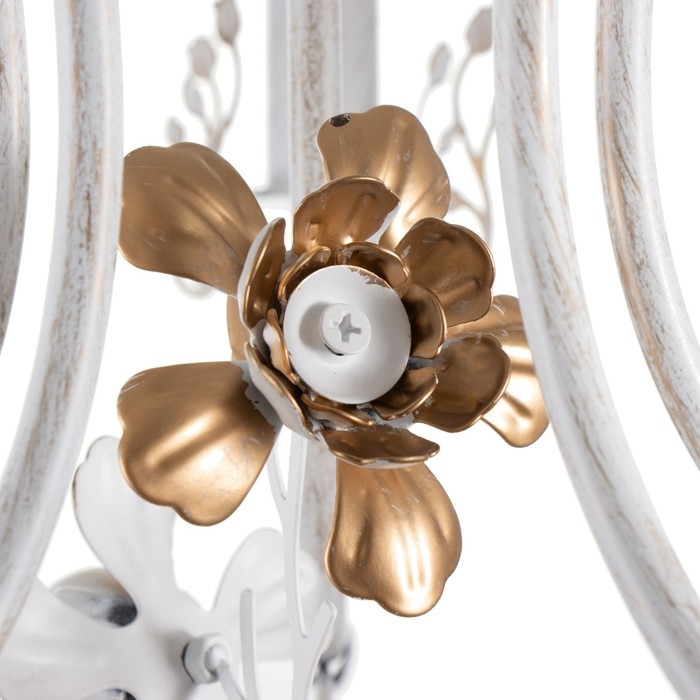 Люстра Люстра "Сандра" 5xE14 40Вт белый с золотой патиной 51х51х52-110 см BayerLux
