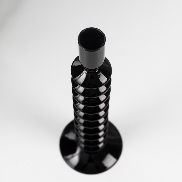 Подсвечник стекло на 1 свечу "Луаре" чёрный 29х8,5х8,5 см