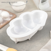 Форма для муссовых десертов и выпечки Доляна «Влюблённые сердца», силикон, 27×17 см, цвет белый Форма для муссовых десертов и выпечки Доляна «Влюблённые сердца», силикон, 27×17 см, цвет белый