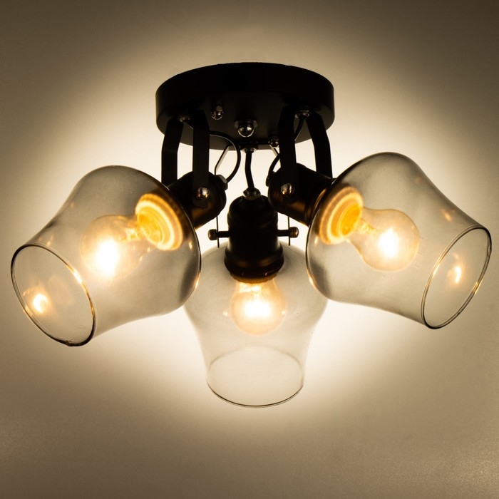 Люстра "Илария" 3xЕ27 40Вт черный 30х30х20 см BayerLux