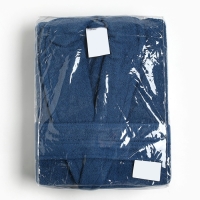 Халат махровый Этель, мужской размер 56-58 цвет синий, 100% хлопок, 320 г/м2 Халат махровый Этель, мужской размер 56-58 цвет синий, 100% хлопок, 320 г/м2