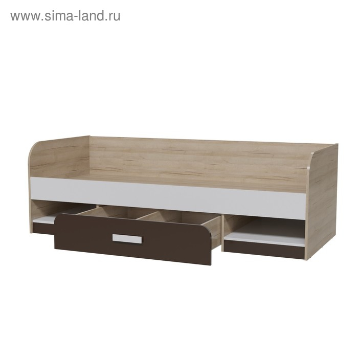 Кровать с ящиком Арабика, 2035х840х660, Дуб Ривьера/Белый-Арабика