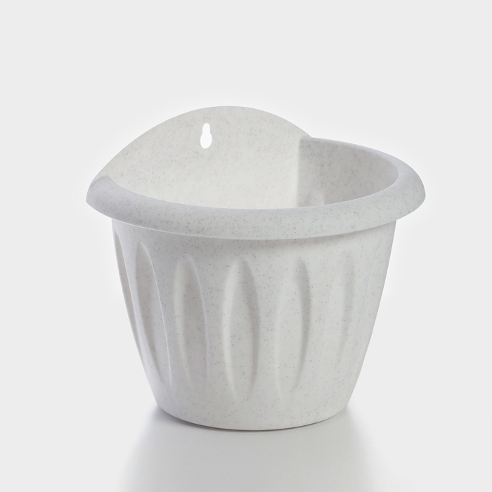 Кашпо настенное «Фелиция», 1 л, d=16 см, цвет мраморный Кашпо настенное «Фелиция», 1 л, d=16 см, цвет мраморный