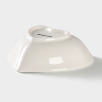 Салатник керамический Доляна &laquo;Сердце&raquo;,130 мл, 12,5&times;11,5 см, цвет белый