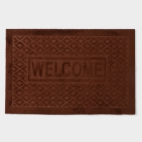 Коврик придверный Доляна Welcome, ромбы, влаговпитывающий, без окантовки, 38&times;58 см, цвет МИКС