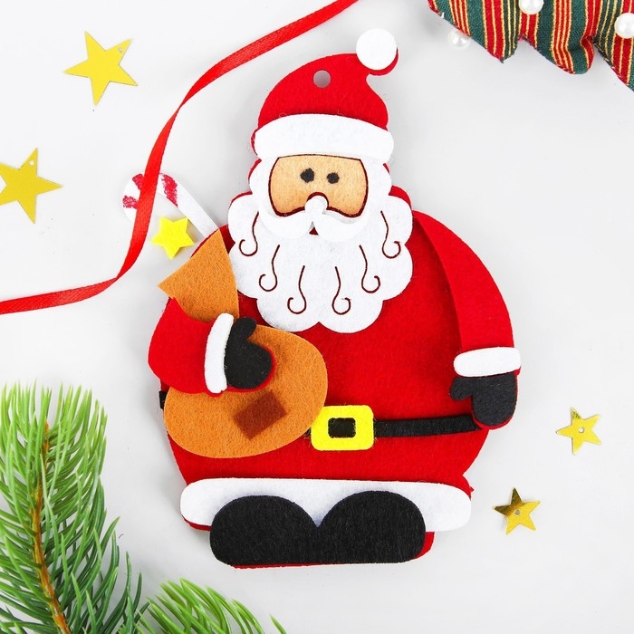 Набор для творчества - создай ёлочное украшение из фетра &laquo;Дедушка мороз&raquo;